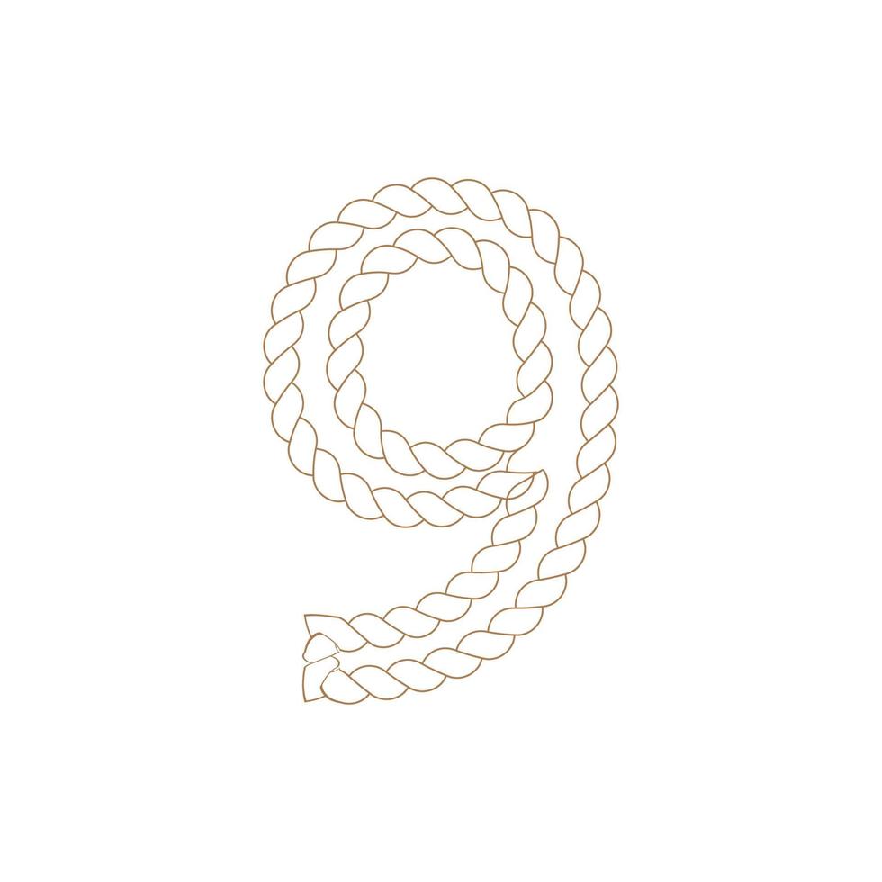 Zahl Seil Symbol Vektor Illustration Vorlage