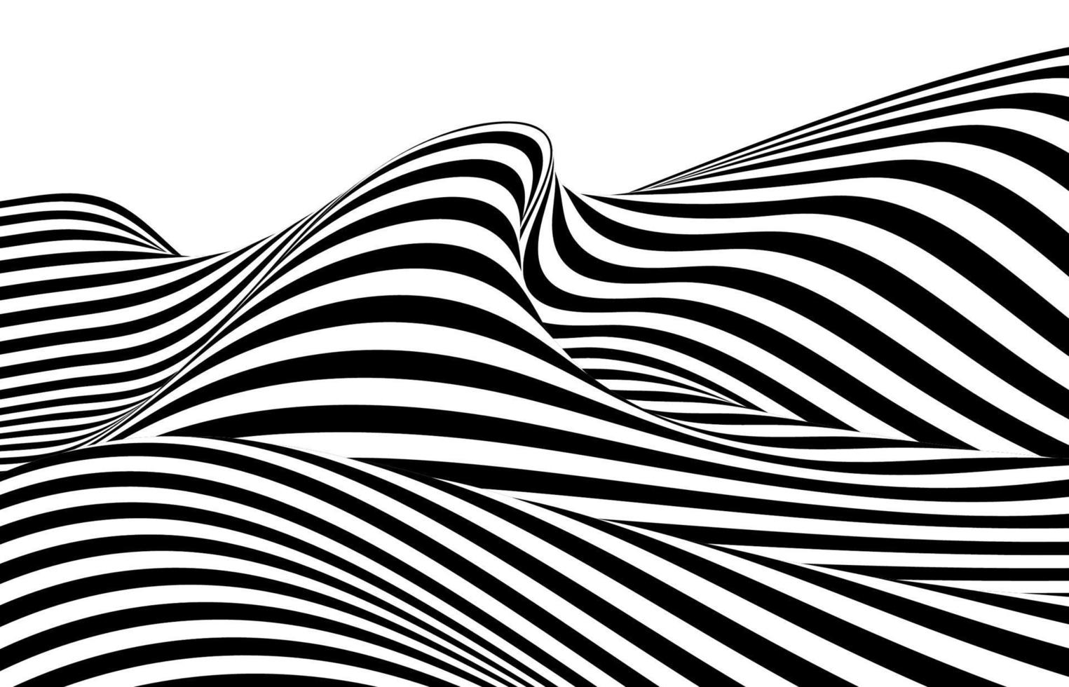 abstrakt svart och vit rand linjer vågig design konstverk dekorativ. överlappande för minimal stilbakgrund. illustration vektor