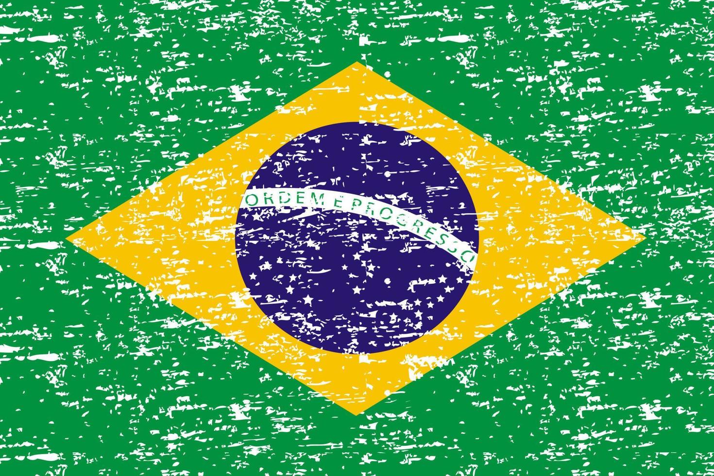 Brasilien-Flagge mit Grunge-Textur. vektor