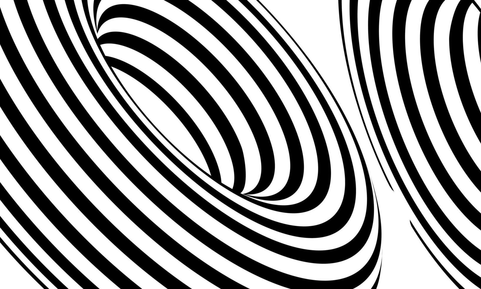 Lager Vektormuster aus schwarzen und weißen Linien optische Täuschung Vektor Illustration Hintergrund Teil 1
