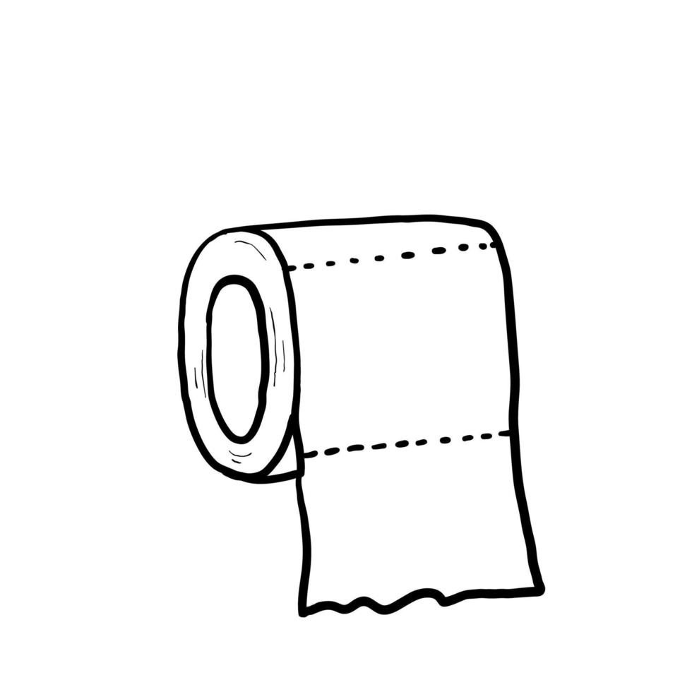 hand gezeichneter gekritzel toilettenpapierillustrationsvektor lokalisierter hintergrund vektor