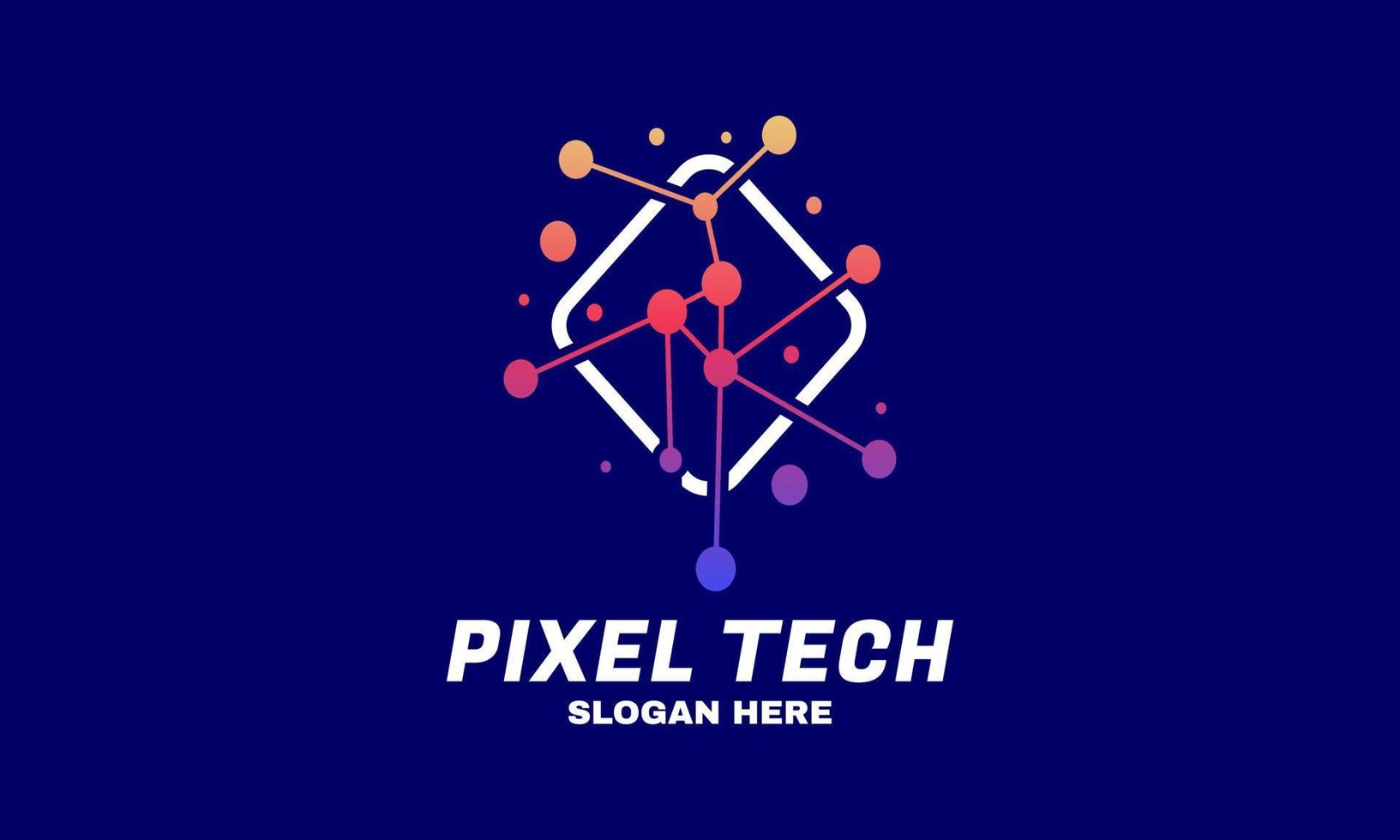 lager illustration pixel teknologi logotyp designer koncept vektor nätverk internet logotyp