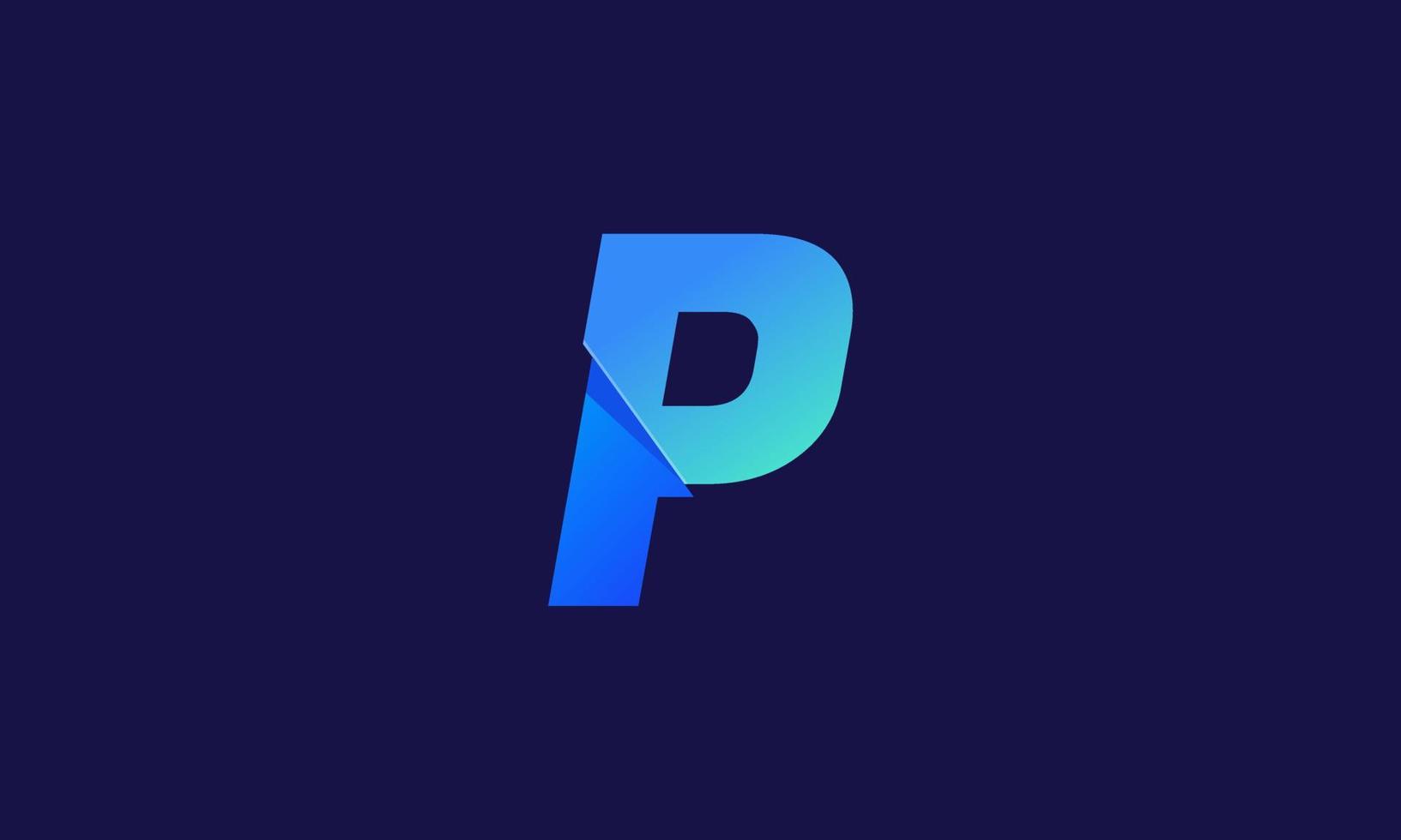 lager vektor abstrakt initial p gradient färg logotyp designmall material design platt