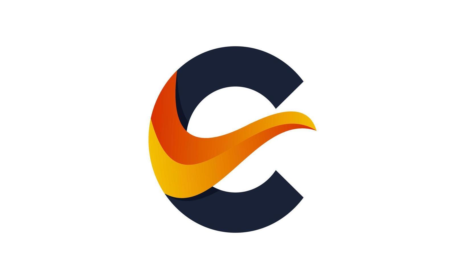 lager illustration initial logotyp c för företaget färgglada orange och svart designmall vektor
