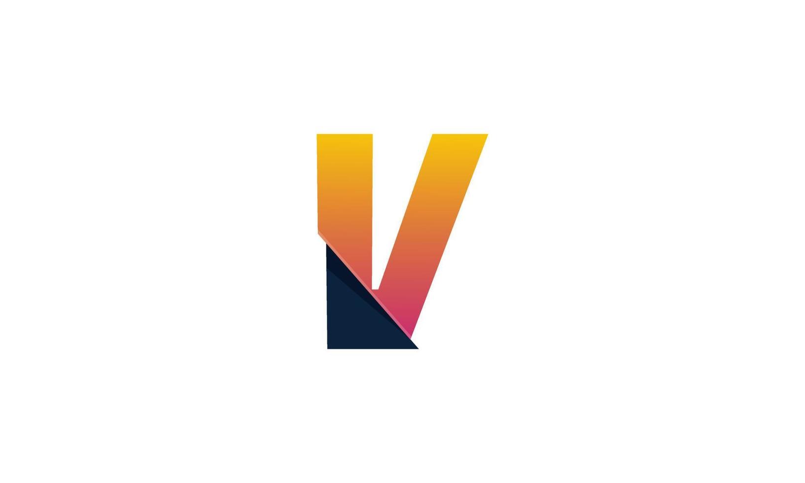 lager vektor abstrakt initial v gradient färg logotyp designmall material design platt