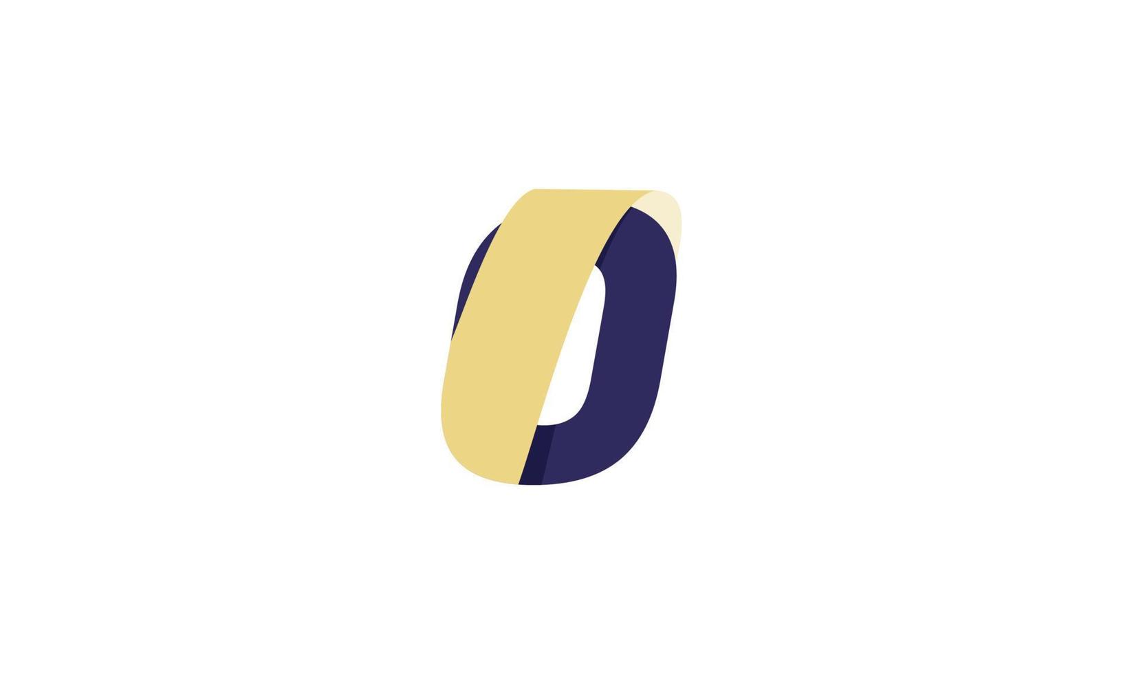 bokstaven o logotyp ikon färg guld designmall vektor