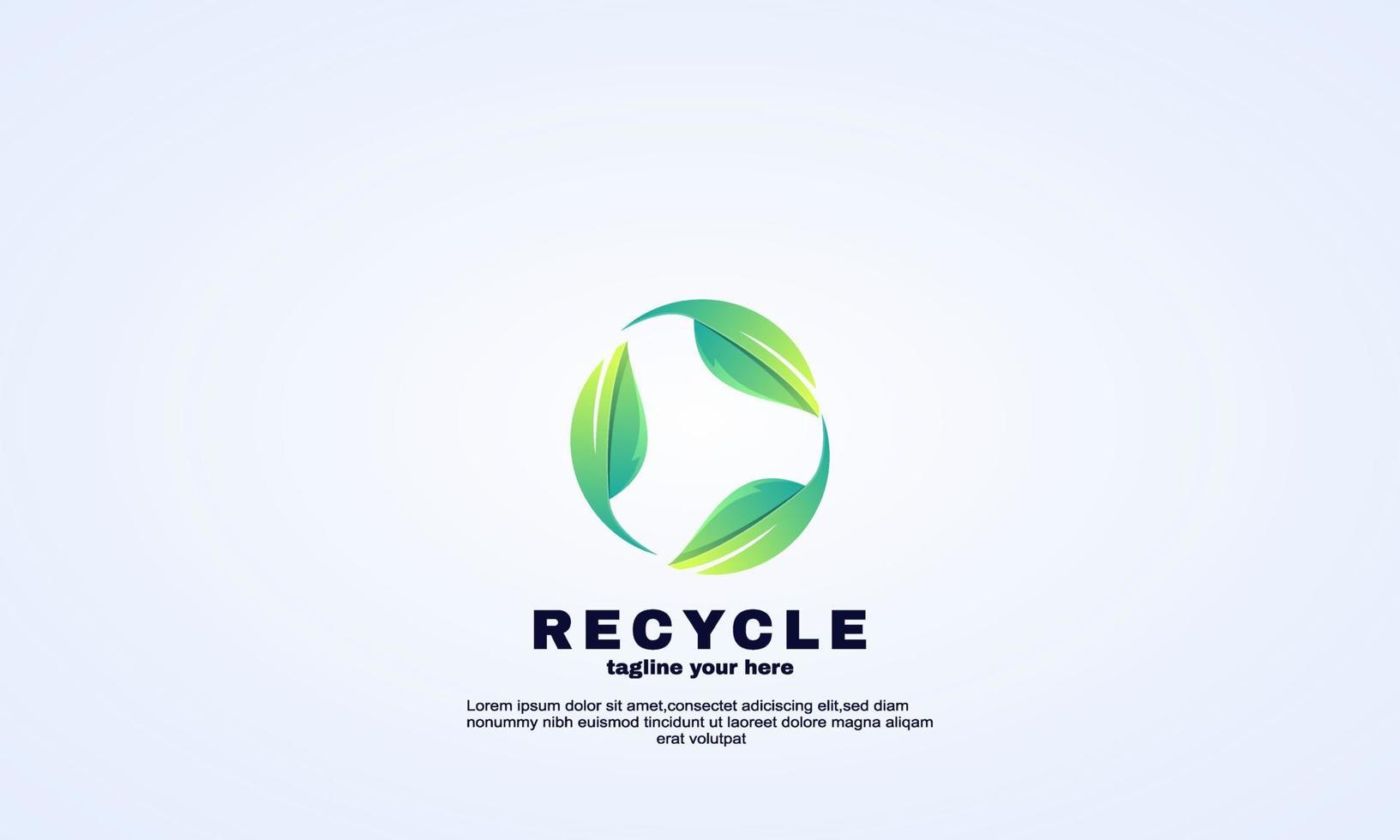 abstraktes Blatt recyceln Logo-Design-Vektor-Illustration-Farbverlauf vektor