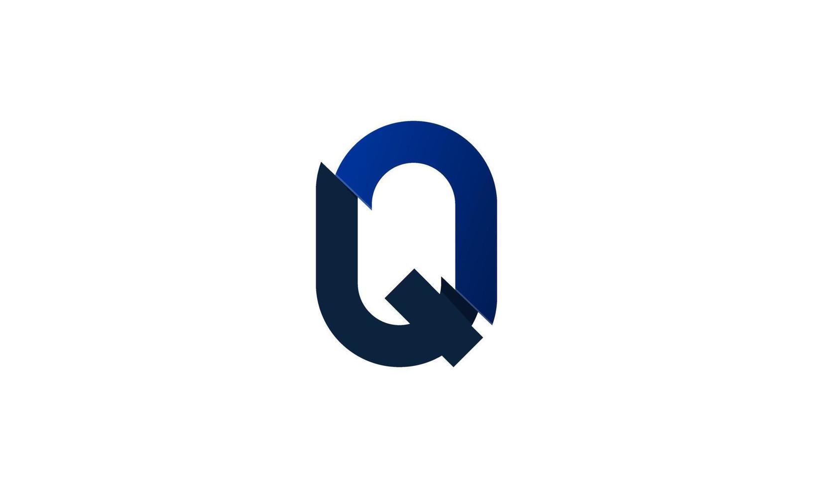 Stock Vektor abstrakte anfängliche q Farbverlauf Logo Design Vorlage Material Design flach