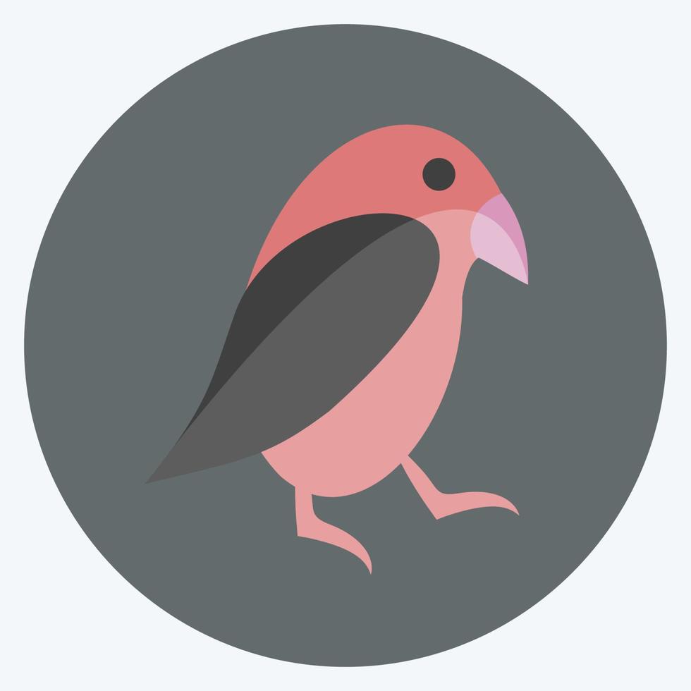 Haustier-Vogel-Symbol im trendigen flachen Stil isoliert auf weichem blauem Hintergrund vektor