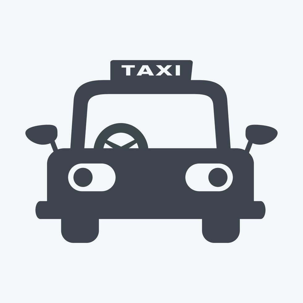 Taxi-Symbol im trendigen Glyphen-Stil isoliert auf weichem blauem Hintergrund vektor