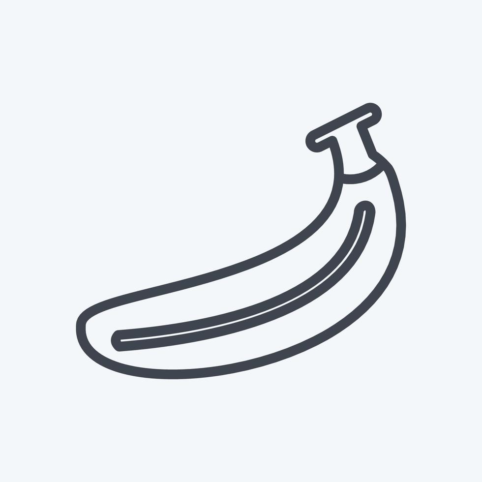 Bananen-Symbol im trendigen Linienstil isoliert auf weichem blauem Hintergrund vektor