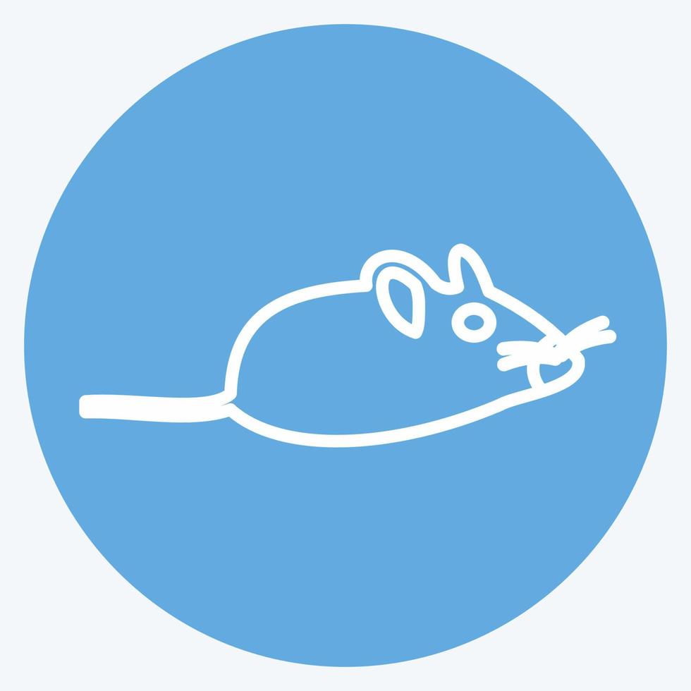 Haustier-Maus-Symbol im trendigen blauen Augen-Stil isoliert auf weichem blauem Hintergrund vektor