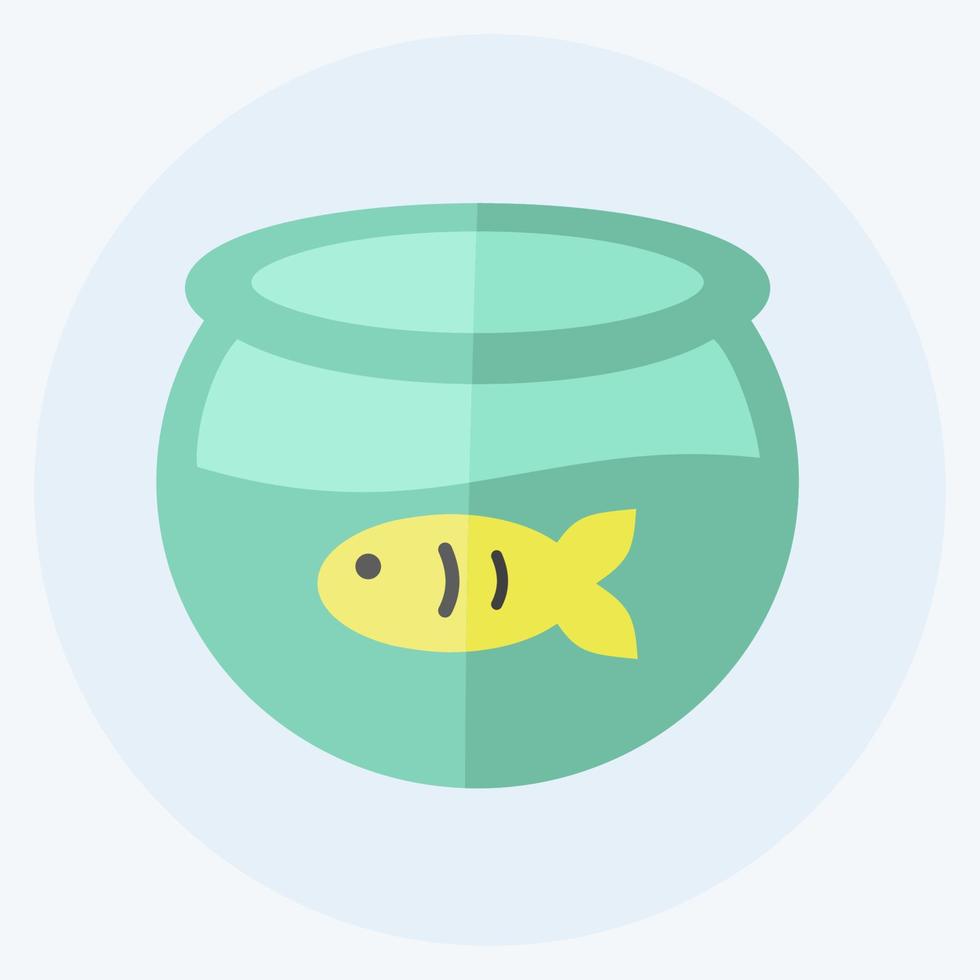 Fisch im Tank-Symbol im trendigen flachen Stil isoliert auf weichem blauem Hintergrund vektor