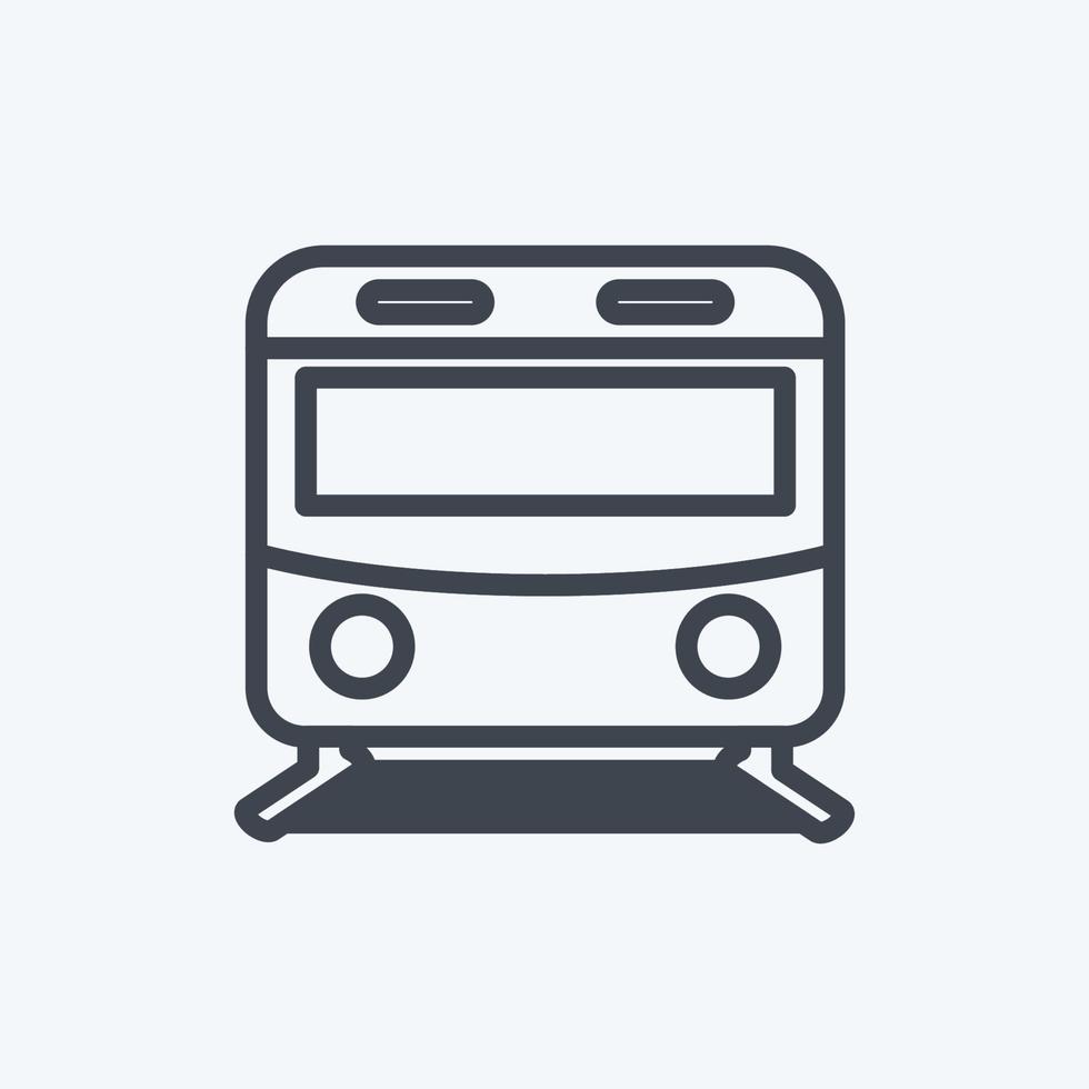 U-Bahn-Symbol im trendigen Linienstil isoliert auf weichem blauem Hintergrund vektor