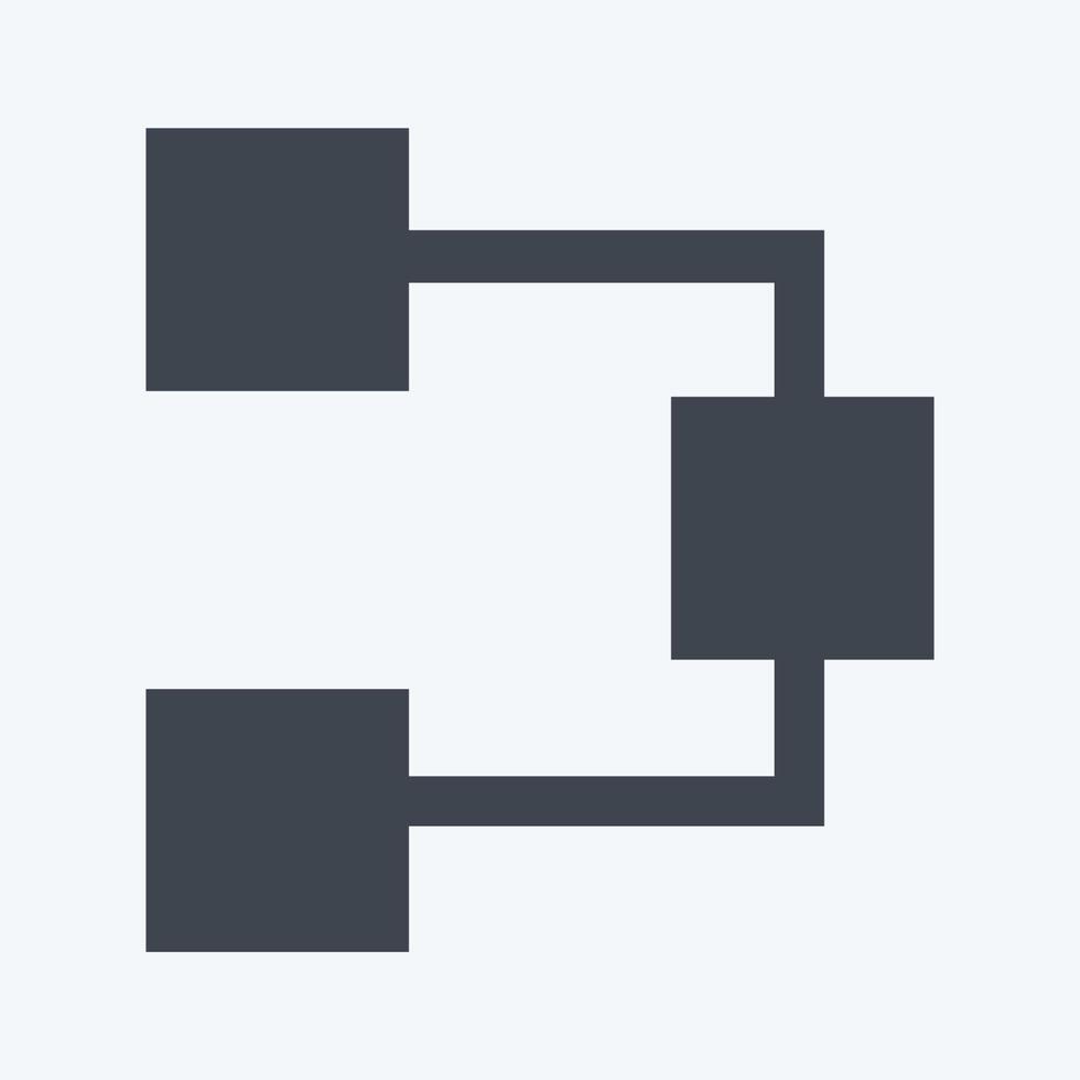 Flussdiagramm-Symbol im trendigen Glyph-Stil isoliert auf weichem blauem Hintergrund vektor