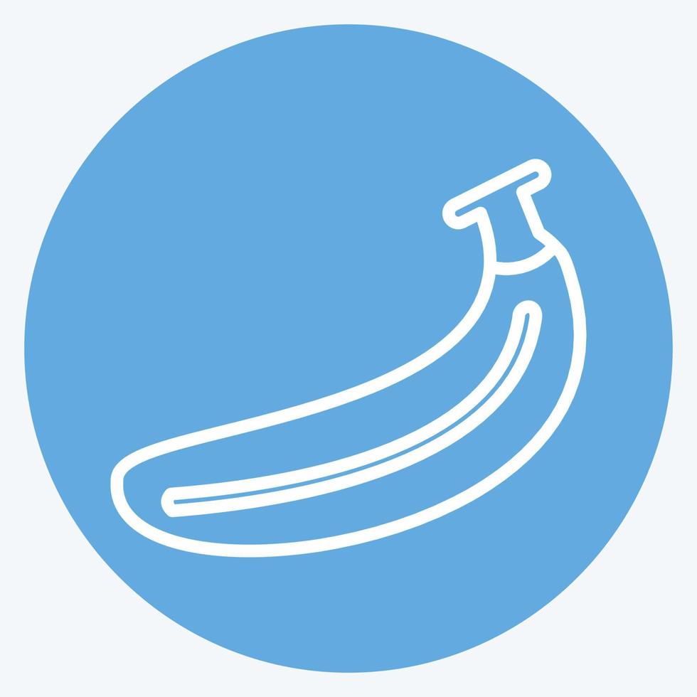 Bananen-Symbol im trendigen blauen Augen-Stil isoliert auf weichem blauem Hintergrund vektor