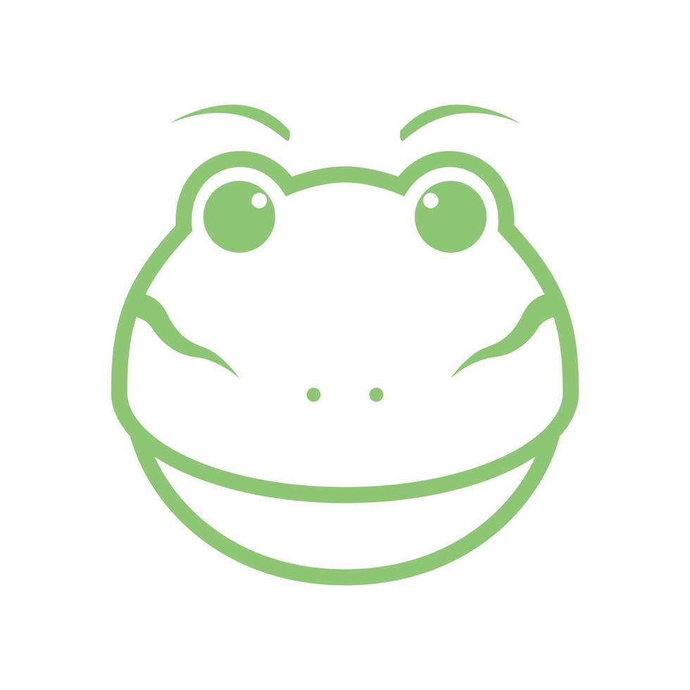 Frosch süß Gesicht grün Lächeln Logo Design Vektorgrafik Symbol Symbol Zeichen Illustration kreative Idee vektor