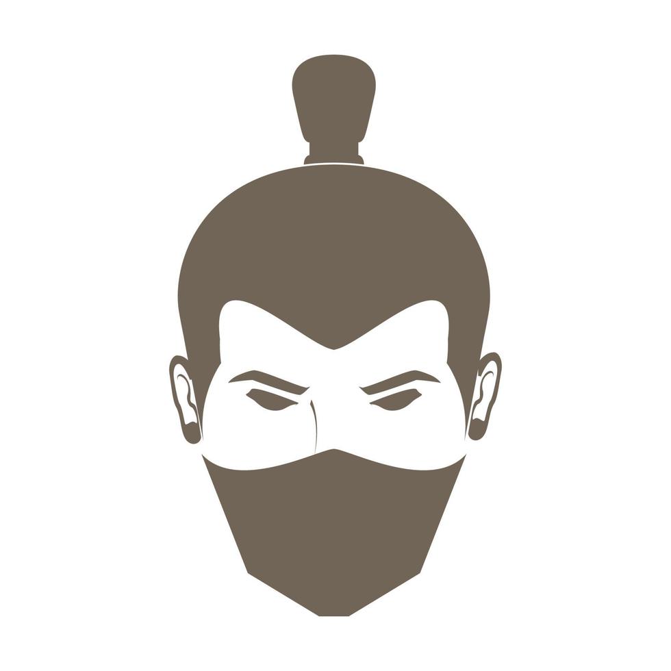 asiatisk man huvud med mask logotyp symbol vektor ikon illustration grafisk design