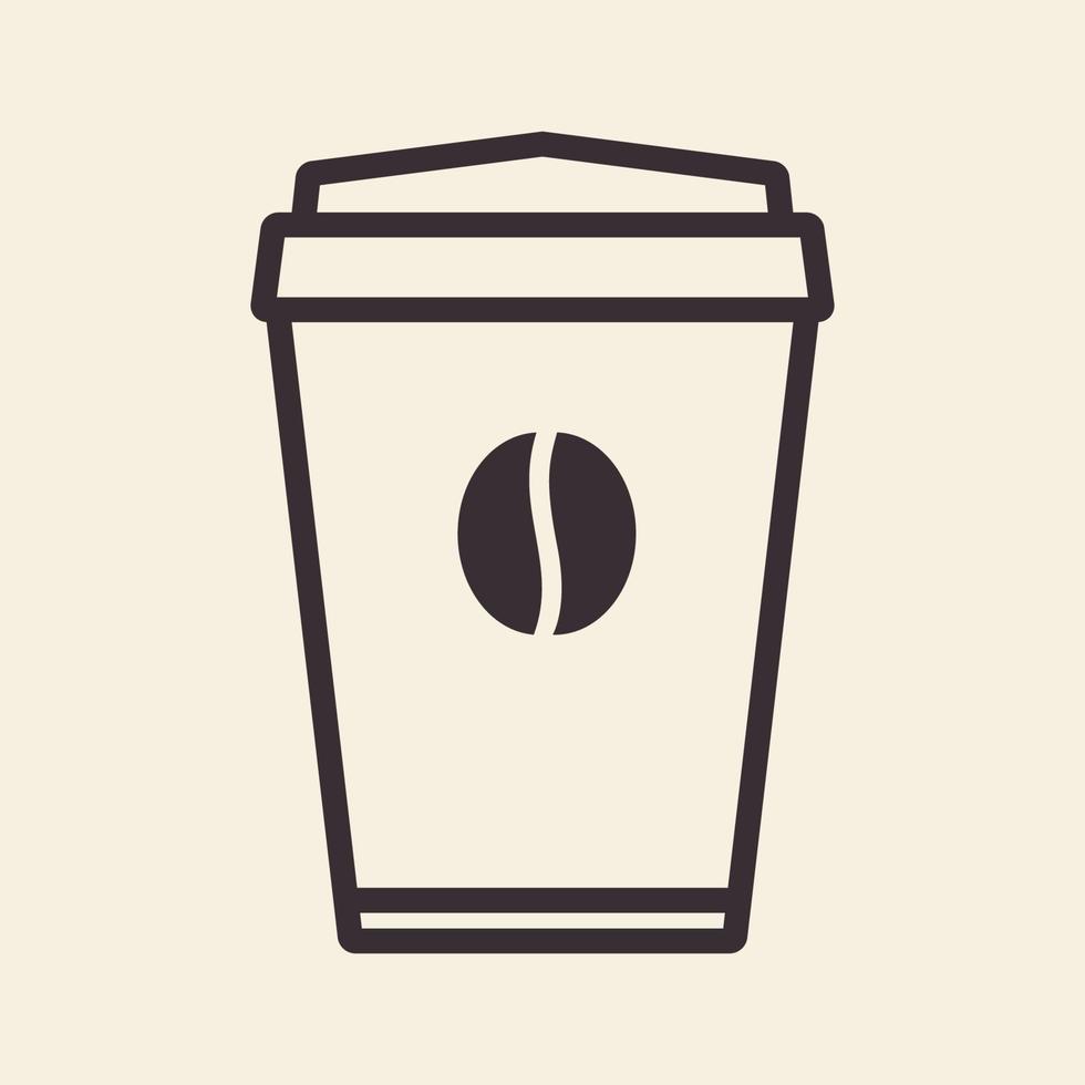 modernes Glas Papier Kaffee trinken Logo Symbol Vektor Icon Grafik Design Illustration