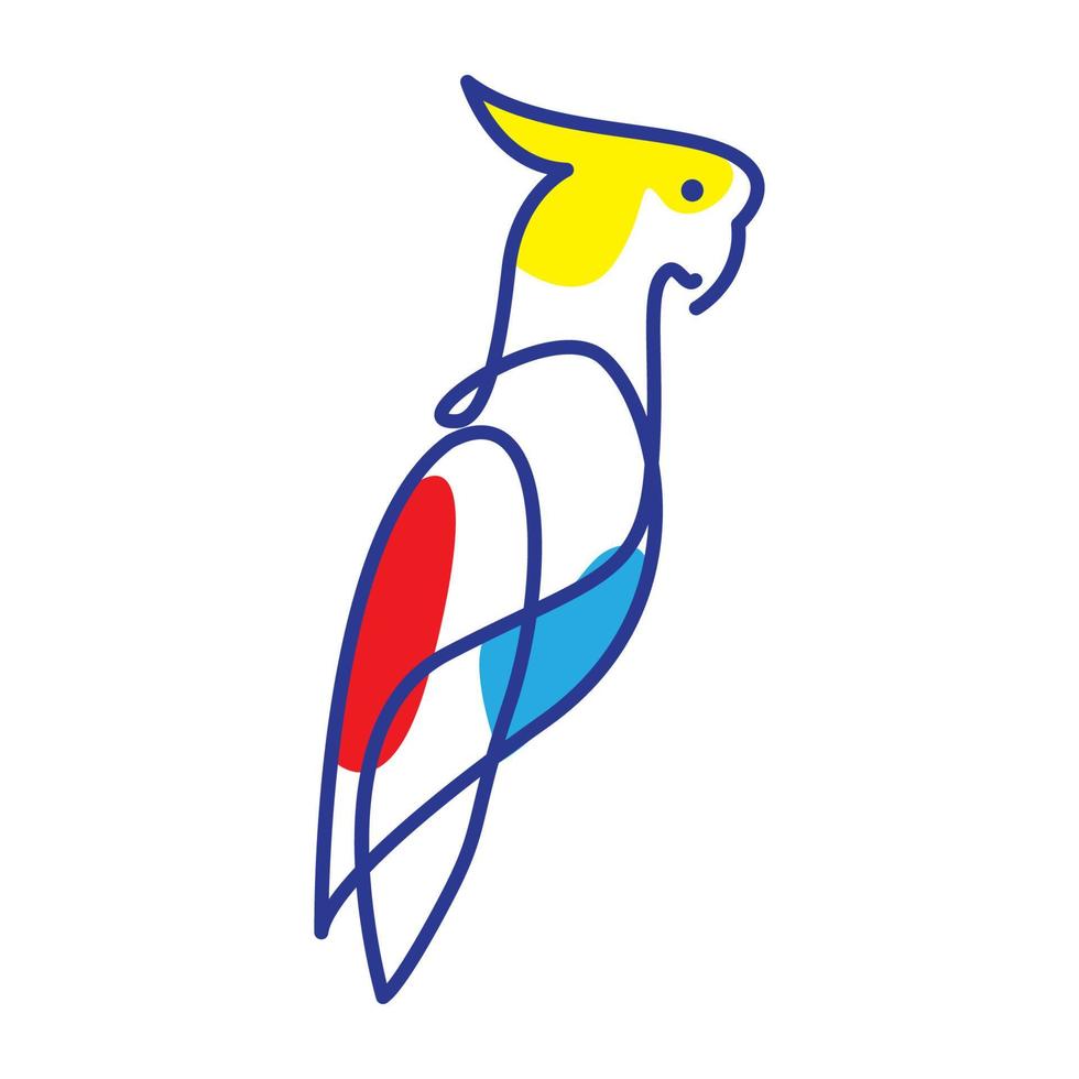 Linien Kunst abstrakte bunte Vogel Papageien Logo Vektor Symbol Icon Design Illustration