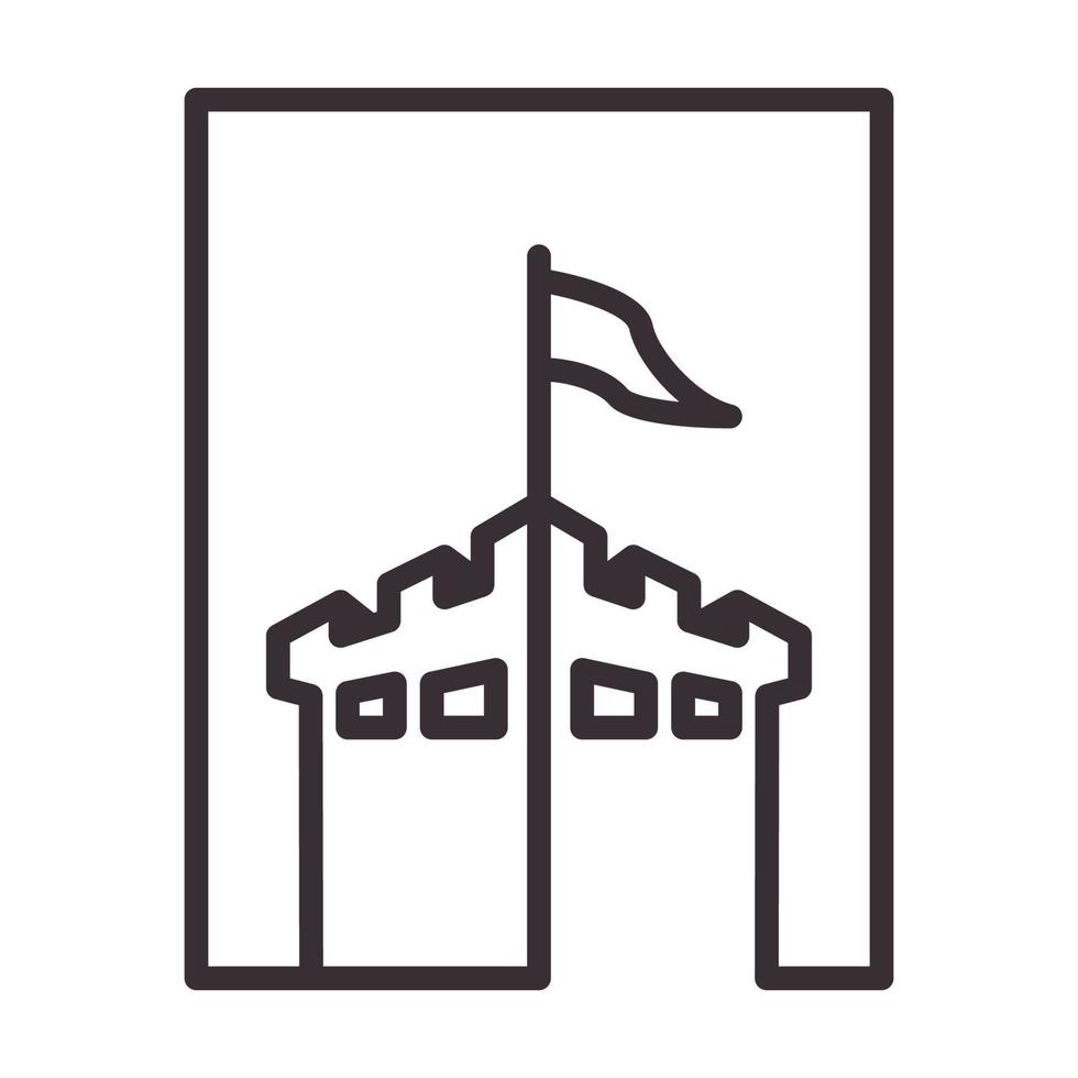 Linien Hipster Burg oder Königreich Logo Symbol Vektor Icon Illustration Grafikdesign