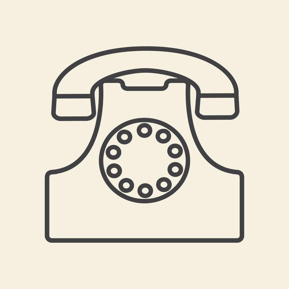 gamla telefon klassiska linjer logotyp symbol vektor ikon grafisk design illustration