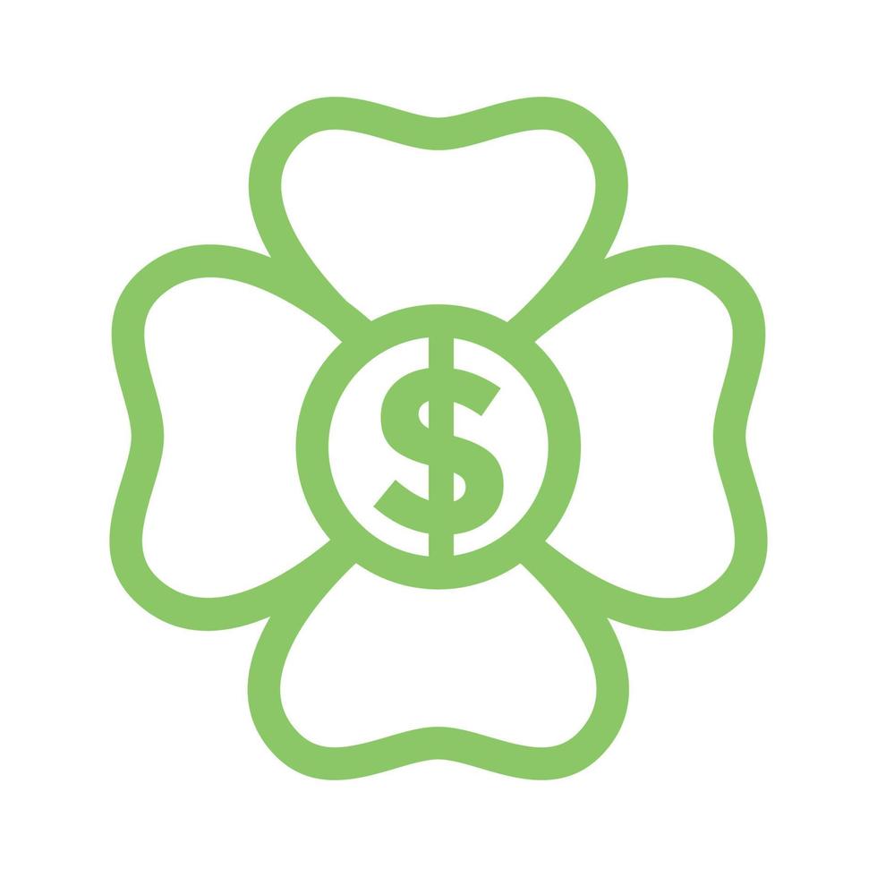 Blumen mit Geldlinien einfache Logovektorikonensymbol-Grafikdesignillustration vektor