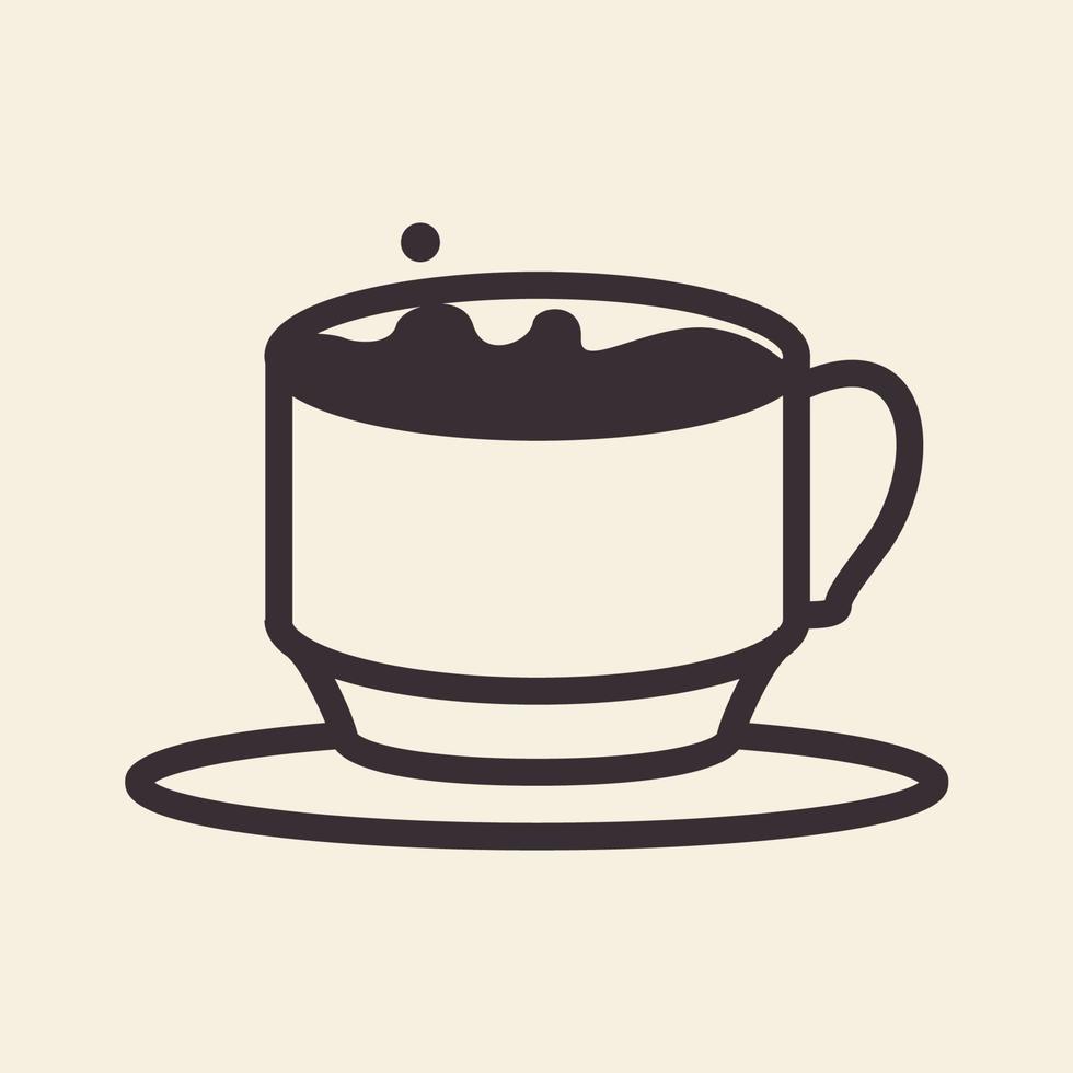 varm kaffe dryck kopp modern logotyp symbol vektor ikon grafisk design illustration