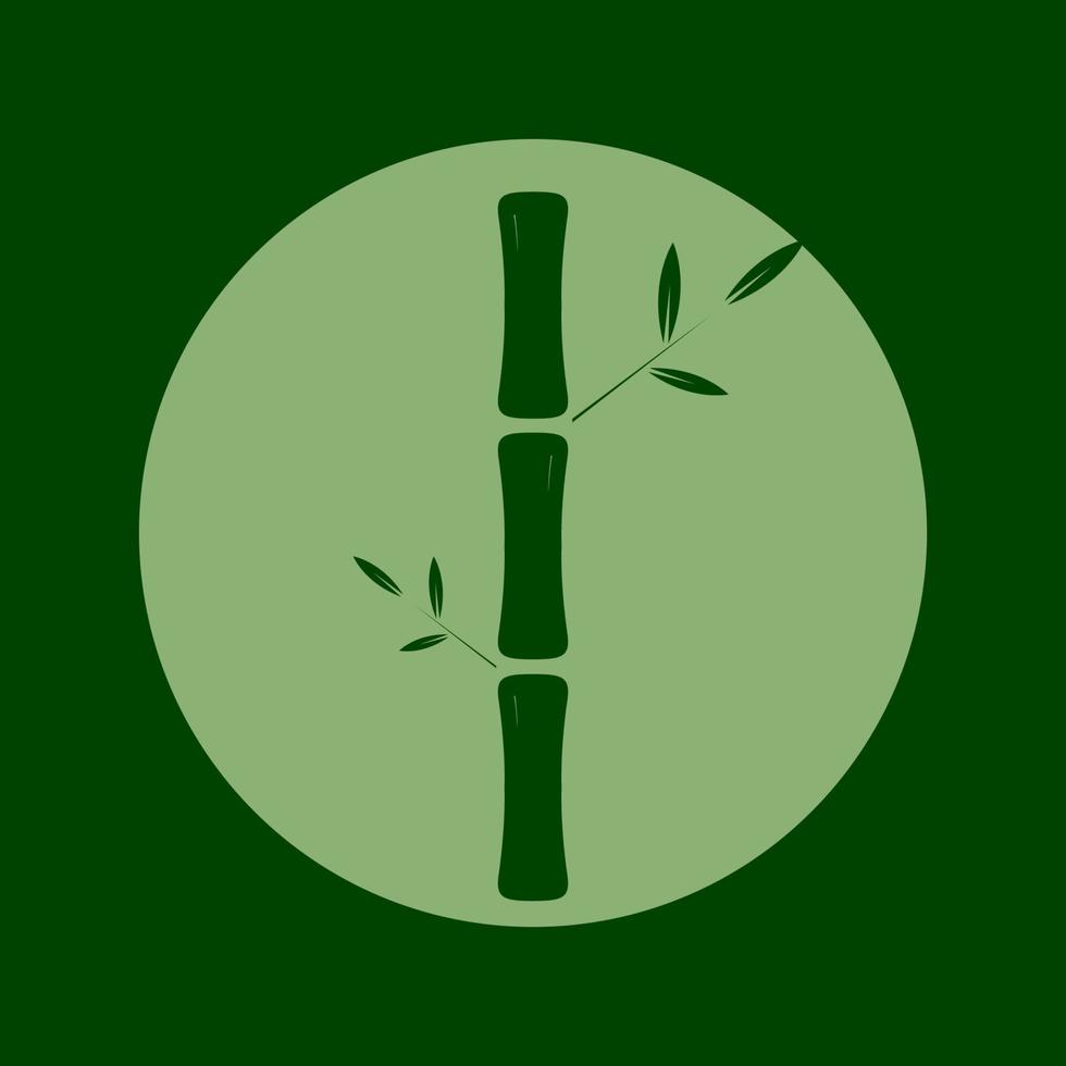 grön cirkel med bambu logotyp symbol ikon vektor grafisk design illustration idé kreativ