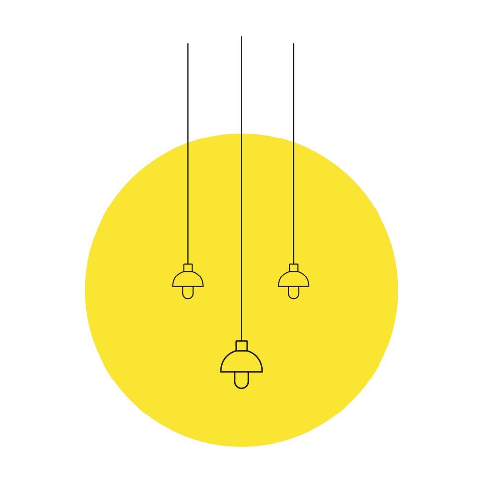 minimalistisk glödlampa belysning interiör logotyp vektor ikon illustration design