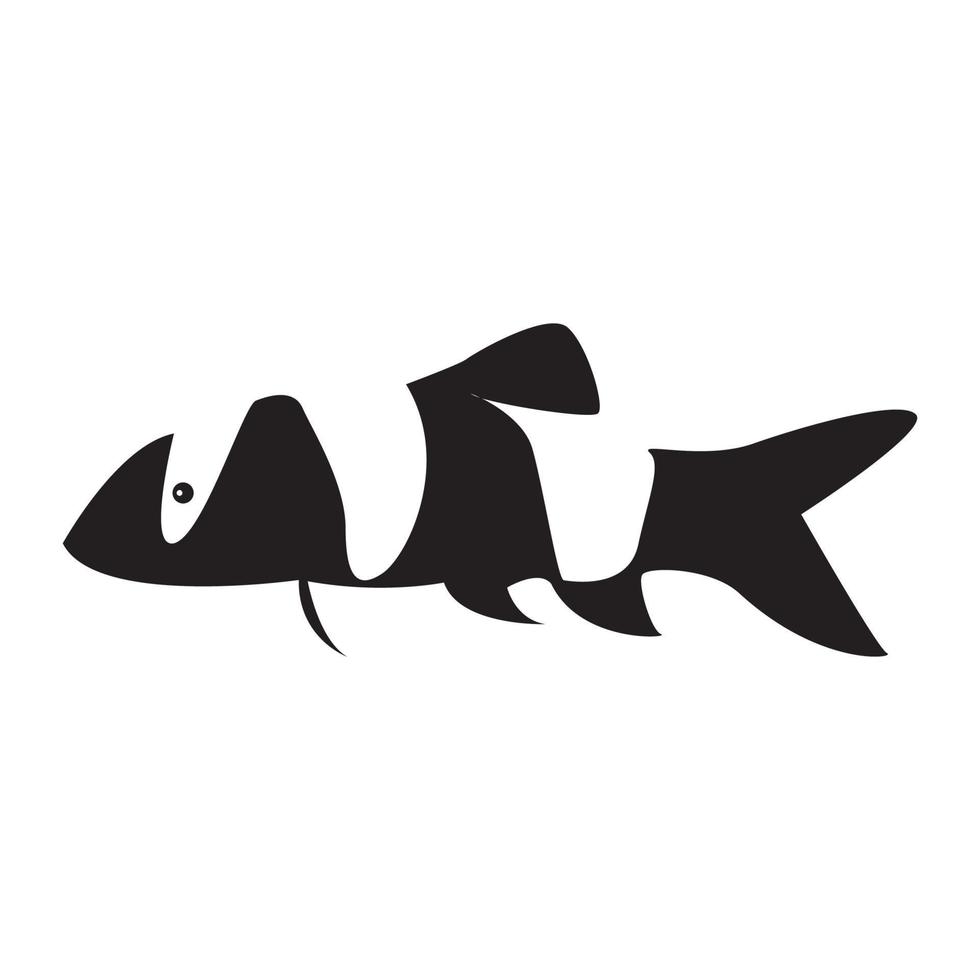 akvariefisk svart logotyp vektor symbol ikon design grafisk illustration