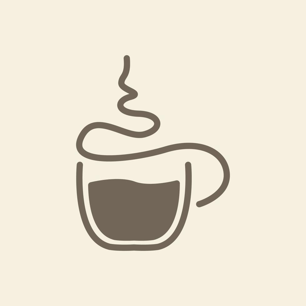 kaffekopp linjekonst enkel modern logotyp vektor ikon symbol grafisk design illustration