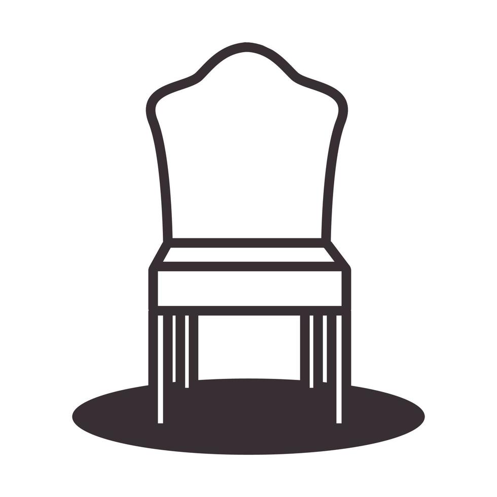 alte Linien klassische Stühle Logo Vektor Symbol Icon Design Illustration