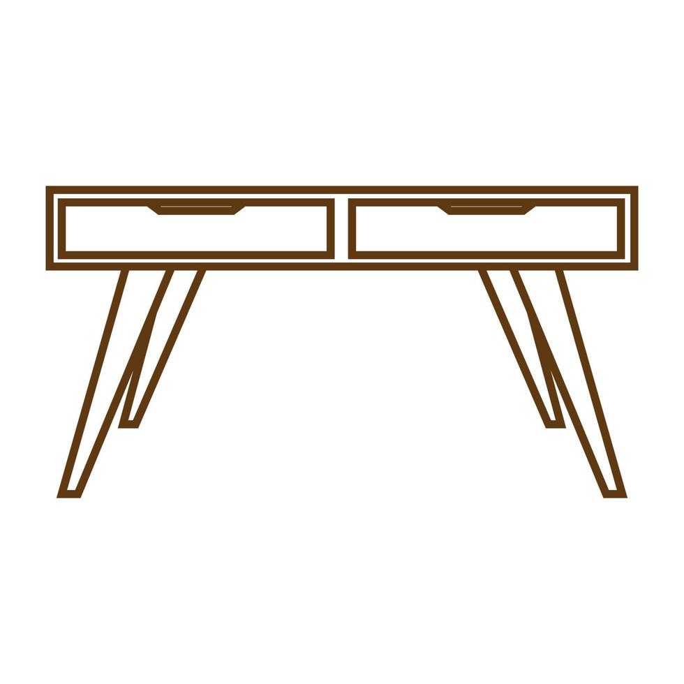 minimalistischer Tisch moderne Linien Innenmöbel Logo Vektor Symbol Icon Design Illustration