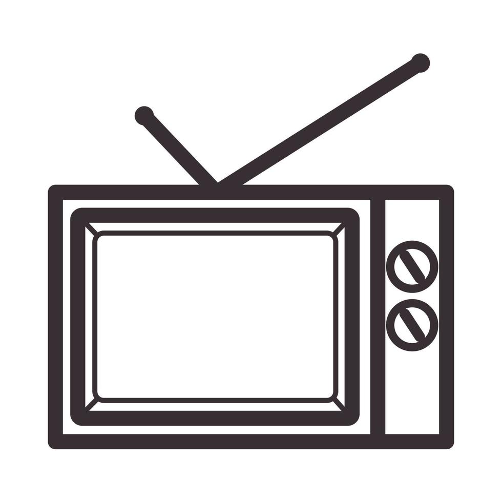 Linien Fernsehen klassisches Logo Symbol Vektor Icon Illustration Design