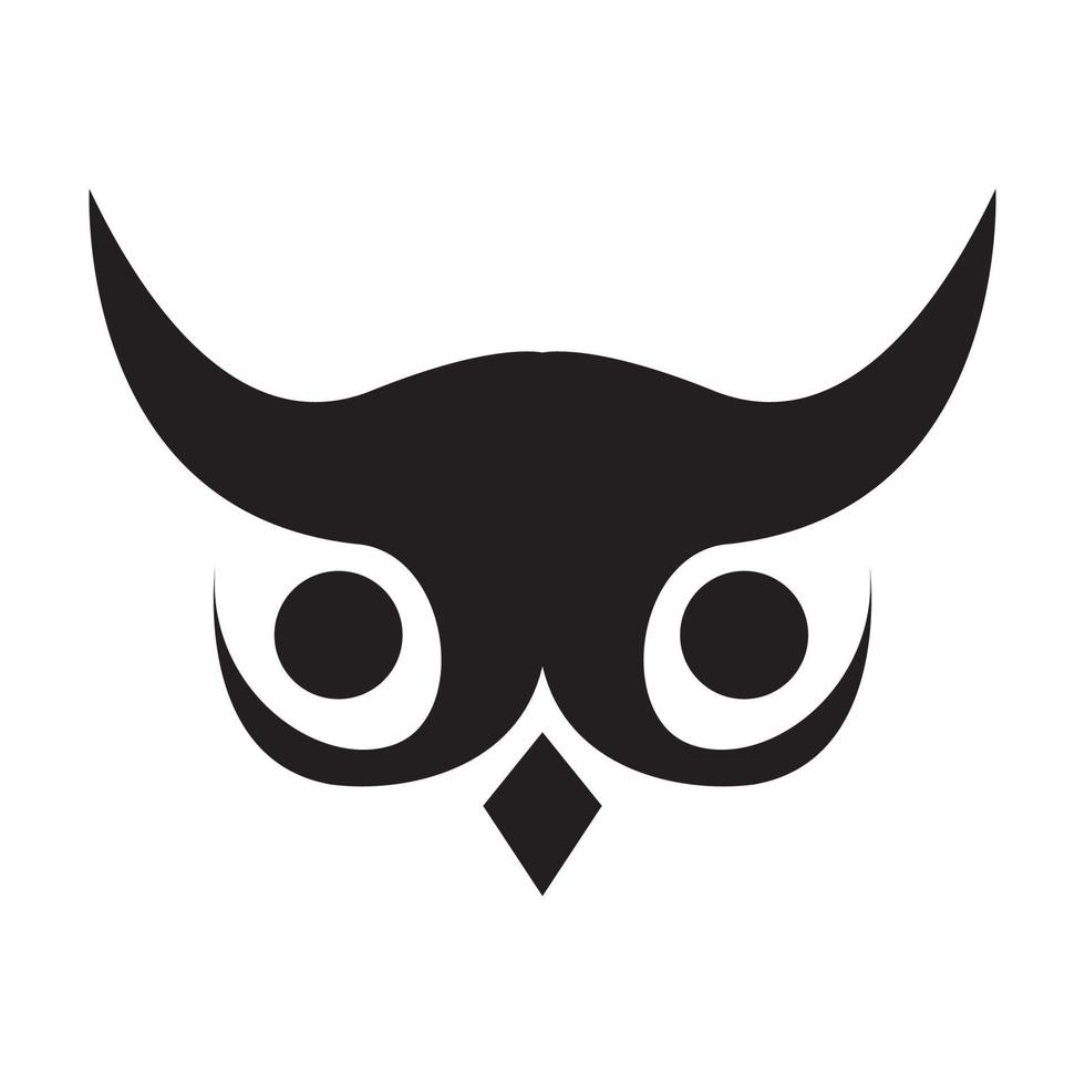 Kopf schwarz Eule Gesicht niedlich Logo Symbol Vektor Icon Illustration Grafikdesign