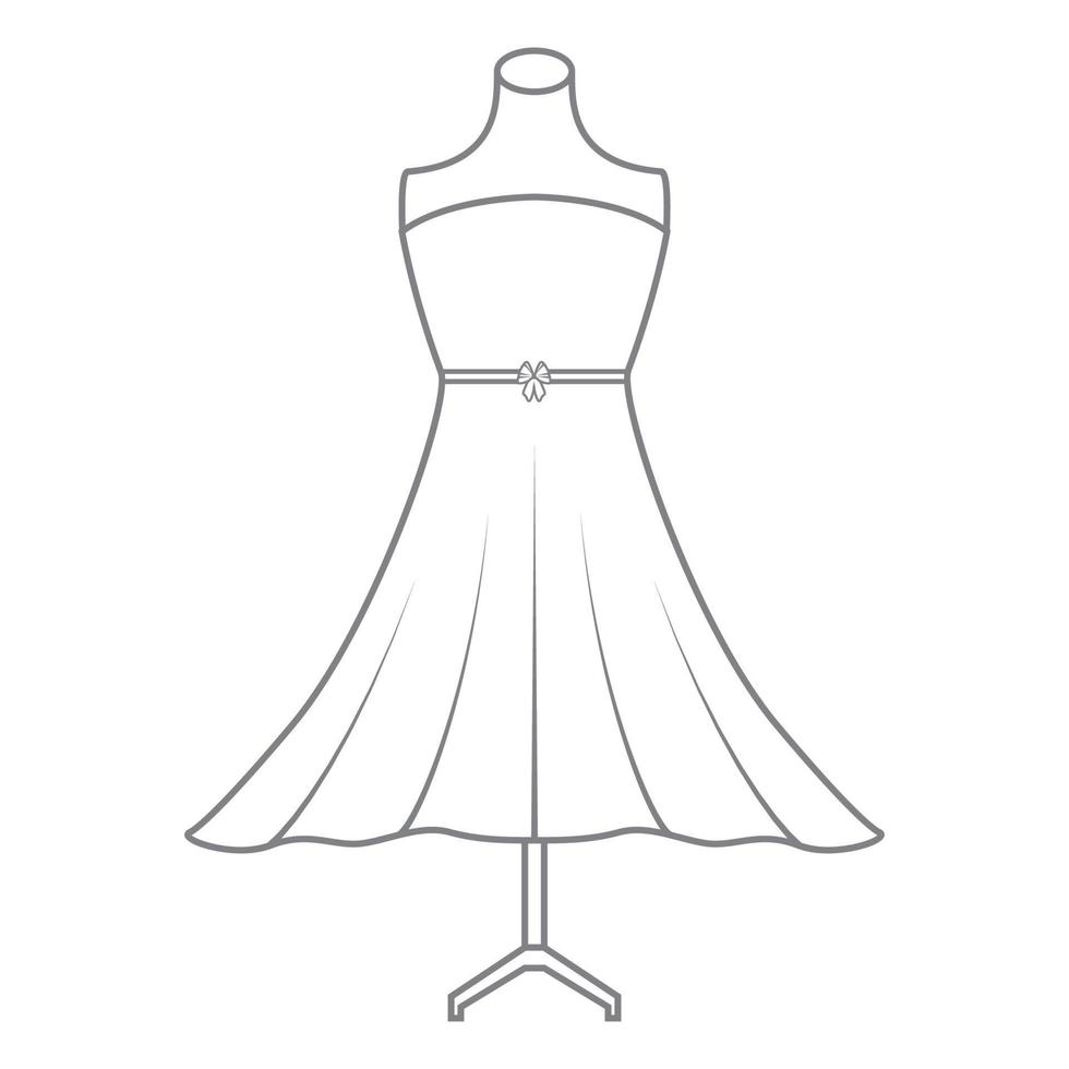 Luxus Frauen Kleid Linien Logo Symbol Vektor Icon Illustration Grafikdesign