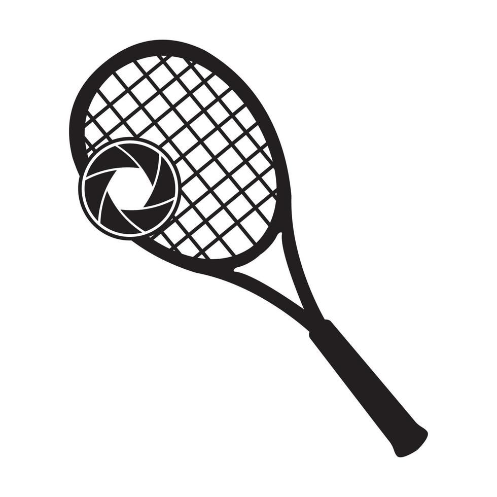 linjer tennisracket linjer logotyp vektor ikon illustration design
