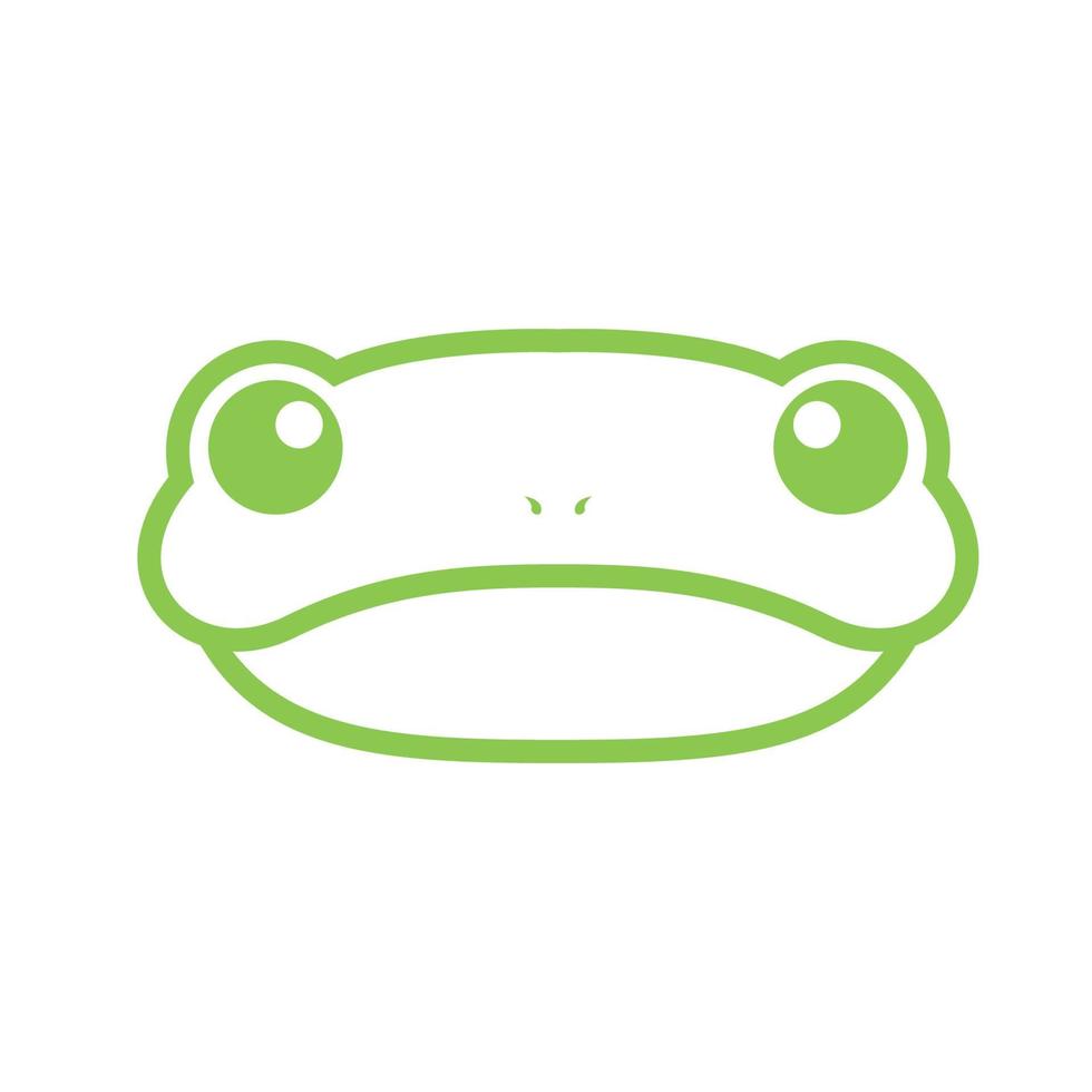 gesicht grün kleiner frosch niedlich logo design vektorgrafik symbol symbol zeichen illustration kreative idee vektor