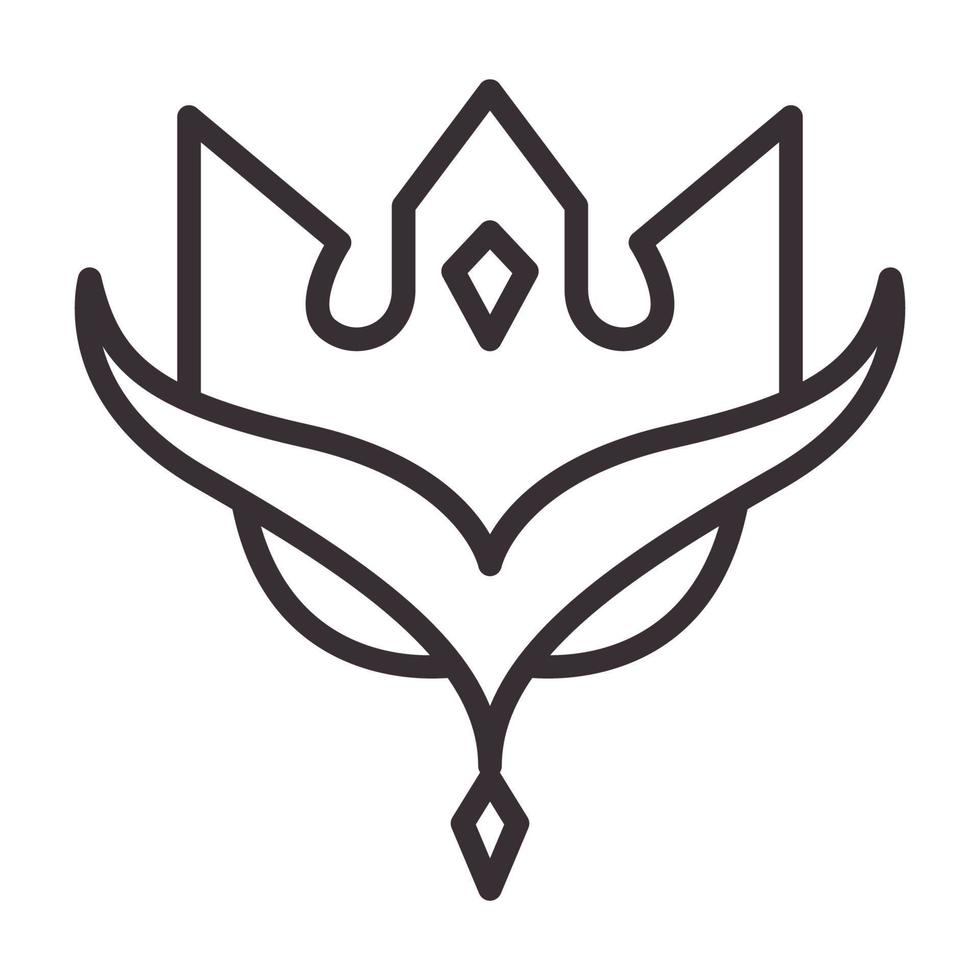 Linien Eule Augen mit Krone Logo Vektor Symbol Icon Design Illustration