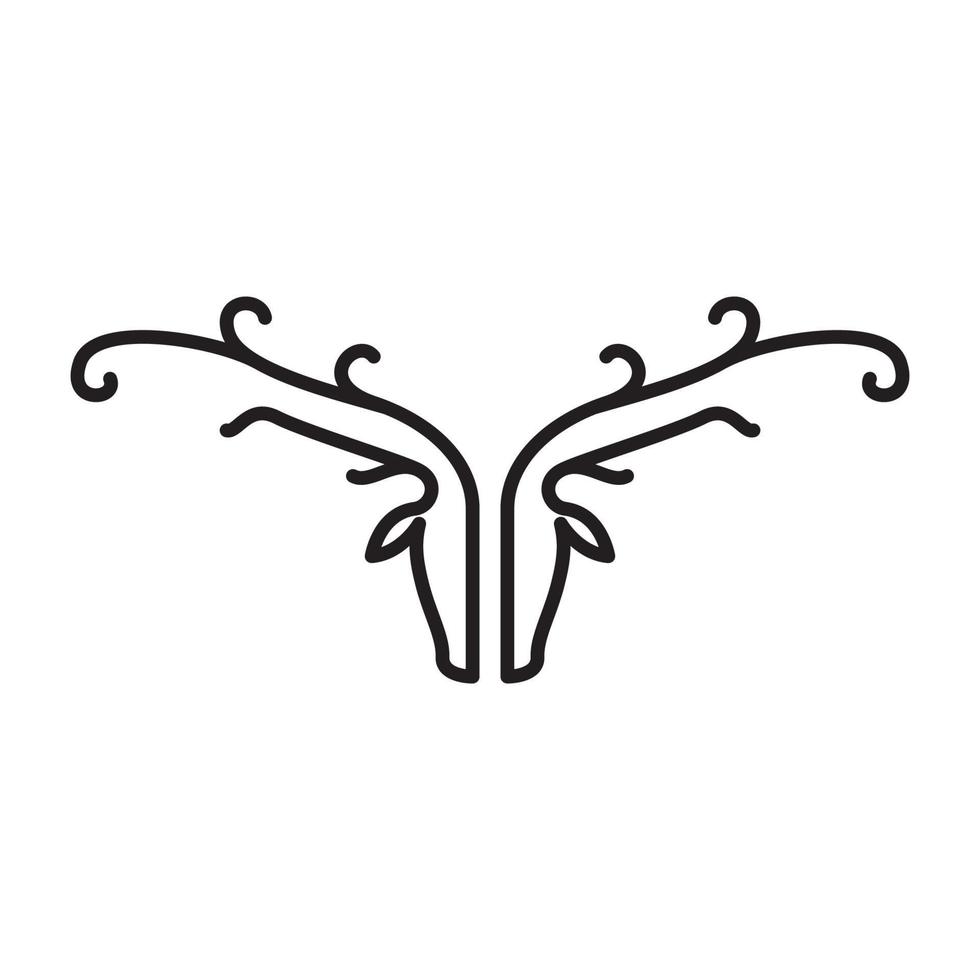 Linien Kunst moderne Kopf Hirsch und Horn Logo Vektor Symbol Icon Design Illustration