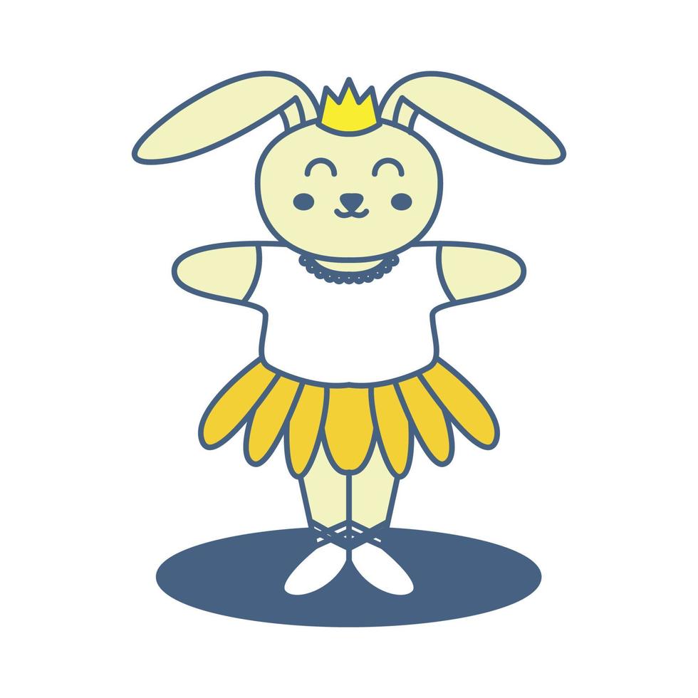 kanin eller kanin eller husdjur som dansare söt tecknad logotyp vektorillustration vektor