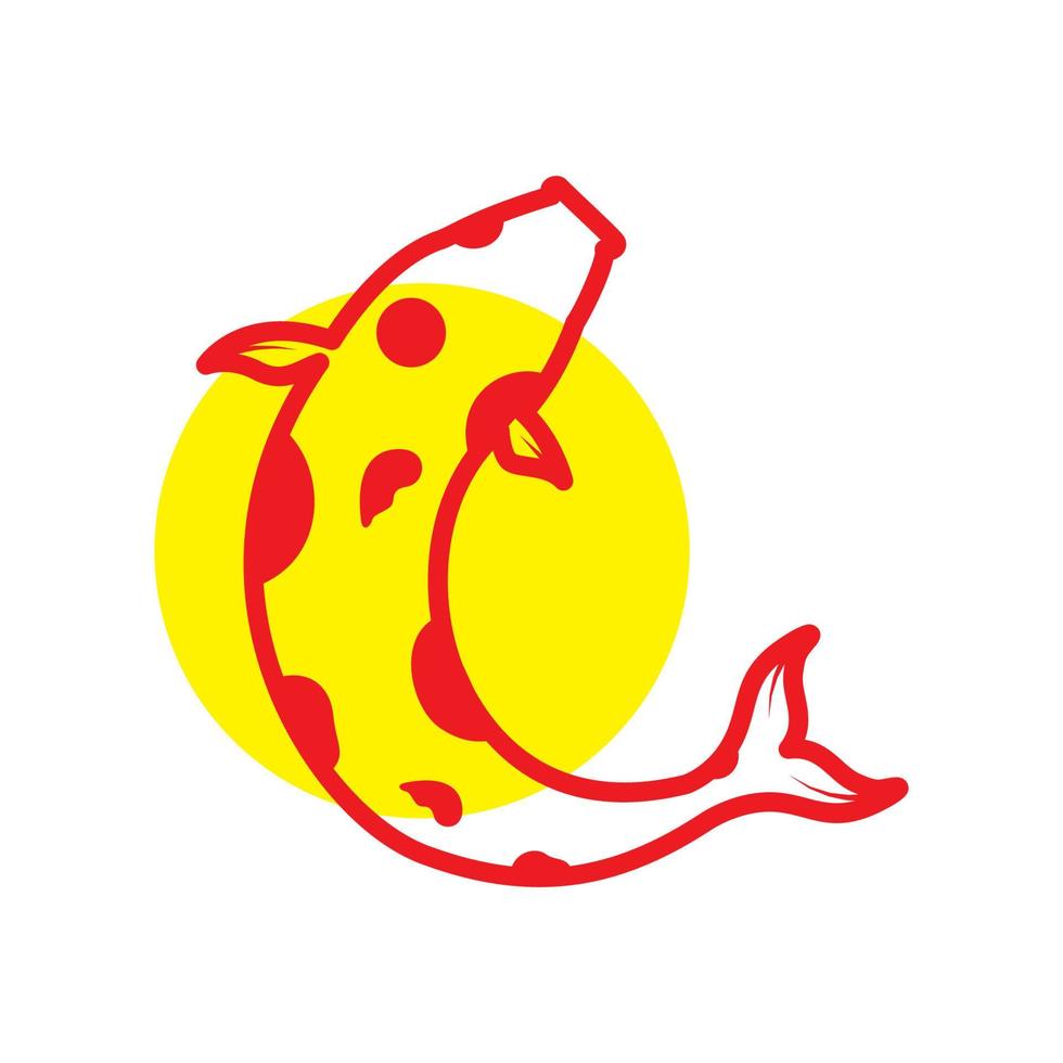 abstrakte rote Linie Koi Fisch Logo Symbol Symbol Vektorgrafik Design Illustration Idee kreativ vektor