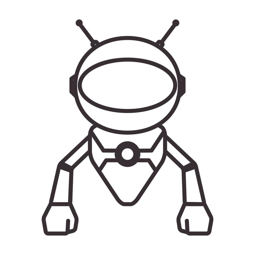 Linien Hipster Roboter Kinder Logo Symbol Vektor Icon Illustration Grafikdesign