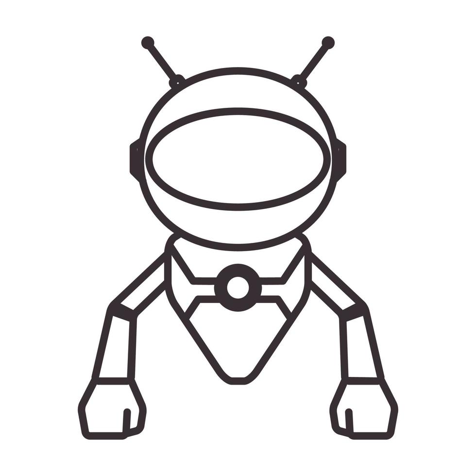 linjer hipster robot barn logotyp symbol vektor ikon illustration grafisk design