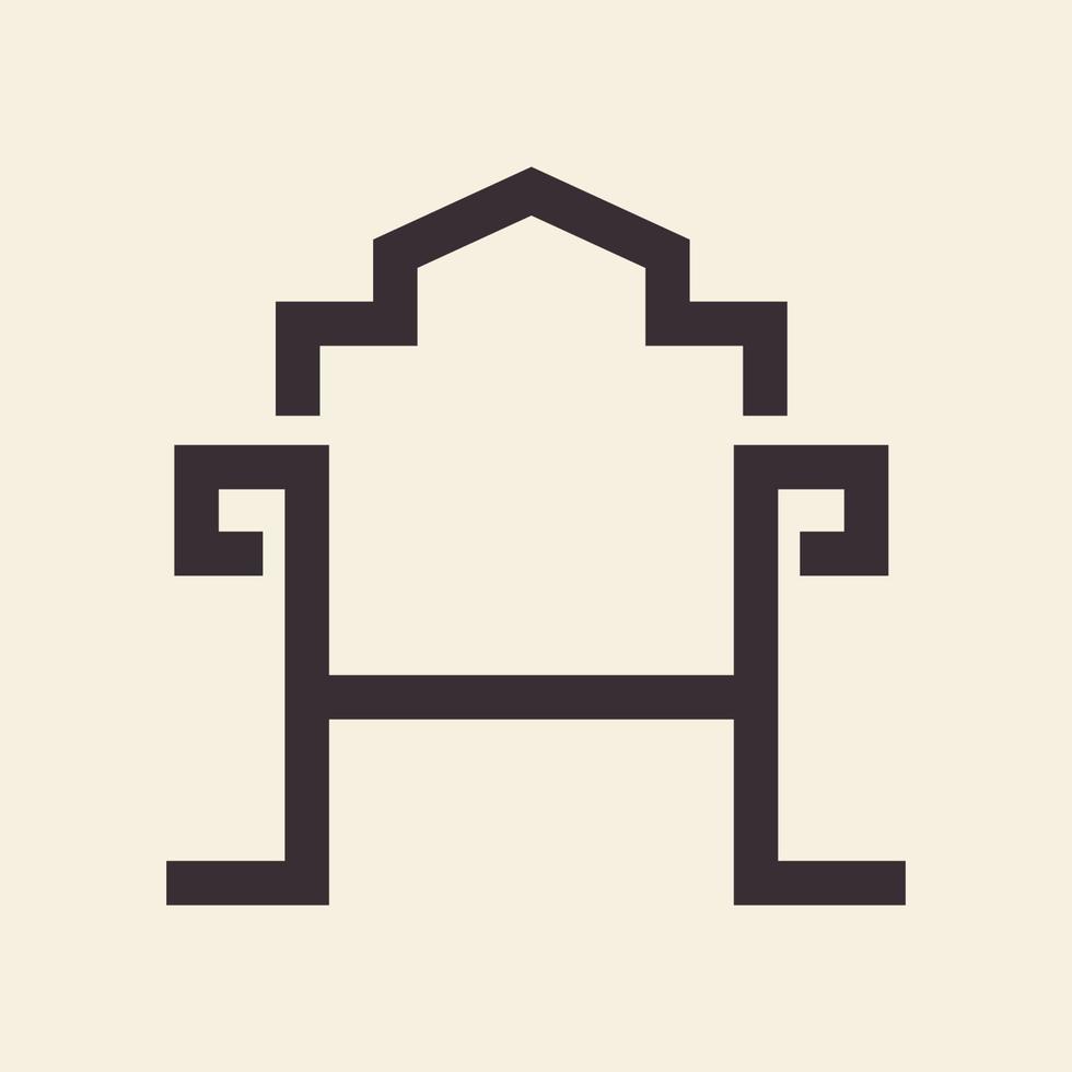 linie stuhl könig krone logo symbol symbol vektor grafik design illustration idee kreativ