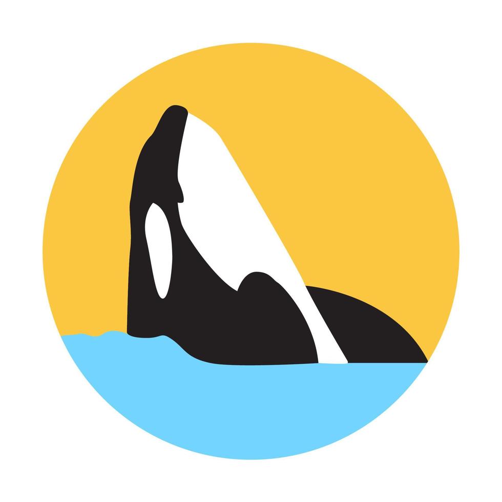 Abstrakter Orca-Wal-Sprung-Logo-Vektor-Symbol-Icon-Design-Illustration vektor