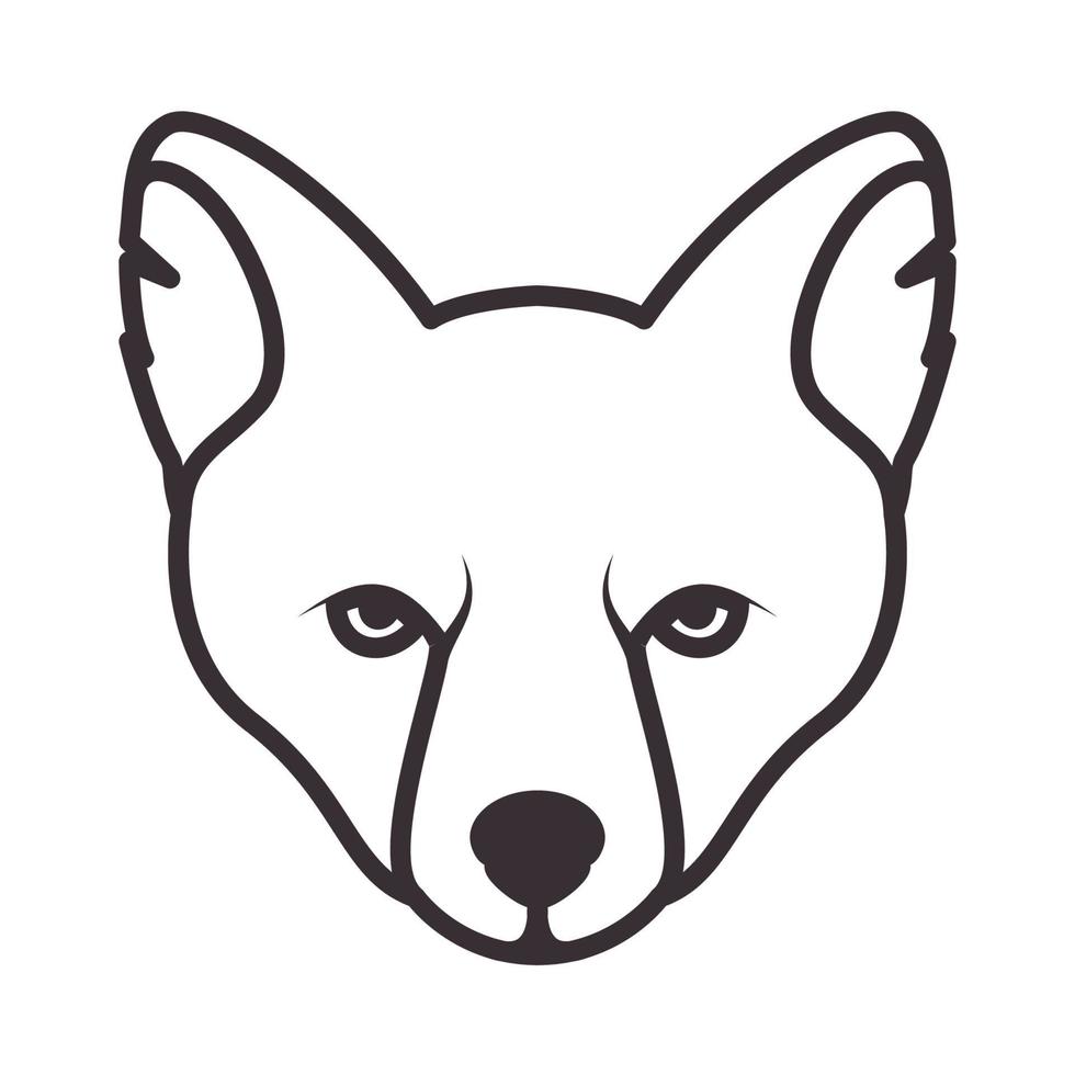 head fox linjer konst logotyp symbol ikon vektor grafisk design illustration