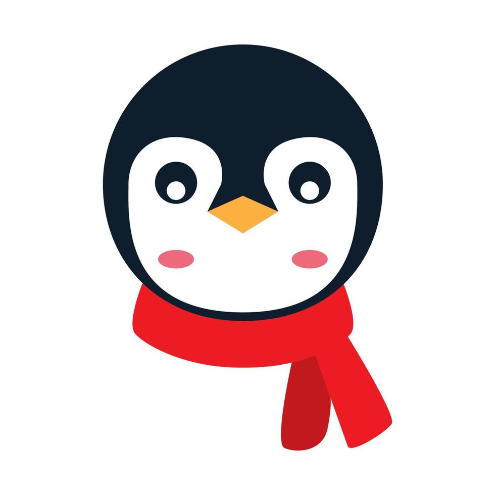 kleiner Pinguin kalt mit Schal Logo Vector Illustration Design