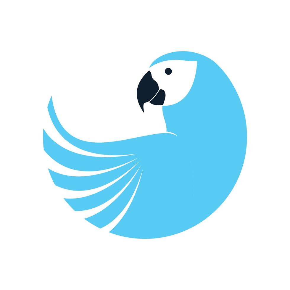 papegoja eller lovebird eller ara abstrakt modern blå logotyp vektor illustration design